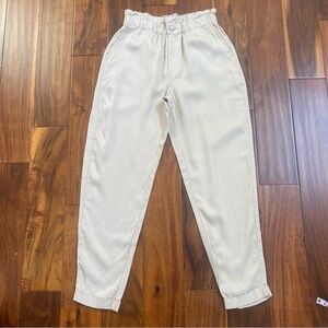 BAR III Drawstring Comfort Paper Bag Pants - Deep Nude - Size Small